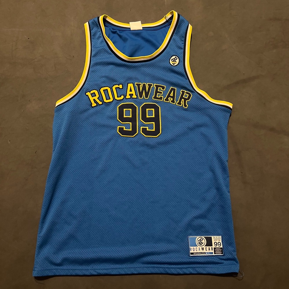 Vintage Y2K‎ Rocawear #99 Mesh Sewn Rare Basketball Jersey Blue Mens Size Medium